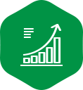 Growth chart showing upward trend.