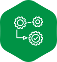 icon of gears and metalware in circular shapes